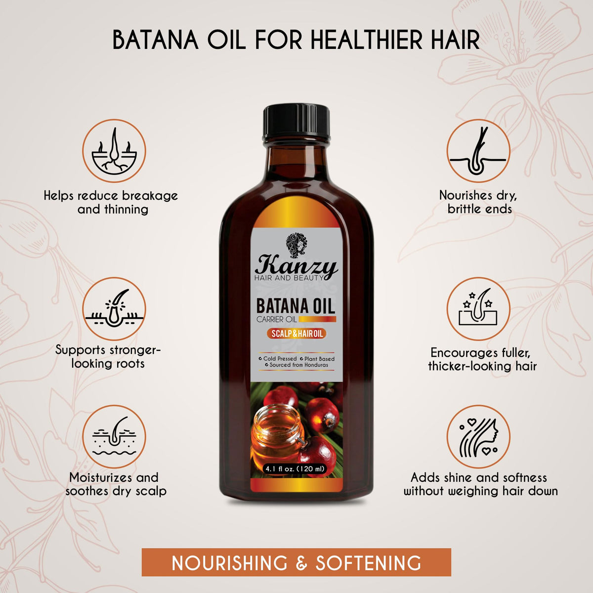 Kanzy Vitamin E Oil for Skin, Hair, Lips and Face - Naturally Sourced Multi-Purpose Plant-Based Vitamin E Oil for Hair Growth as Skincare and Haircare Product for both Men and Women (30 ml)