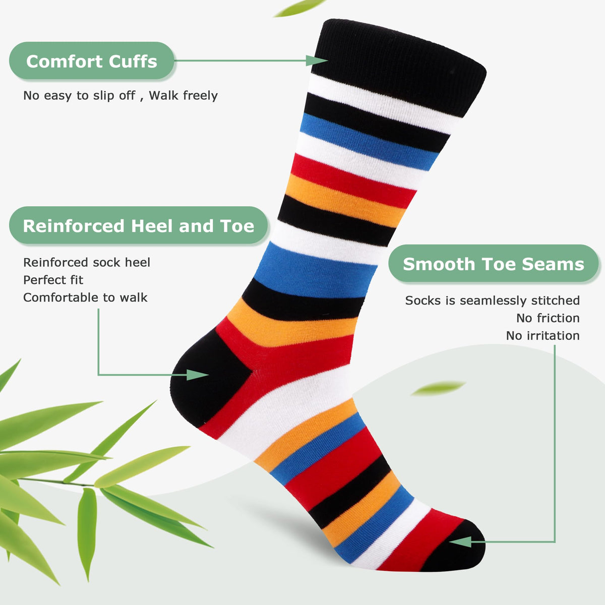 WeciBor Men's Bamboo Seamless Socks 6/12 Pack