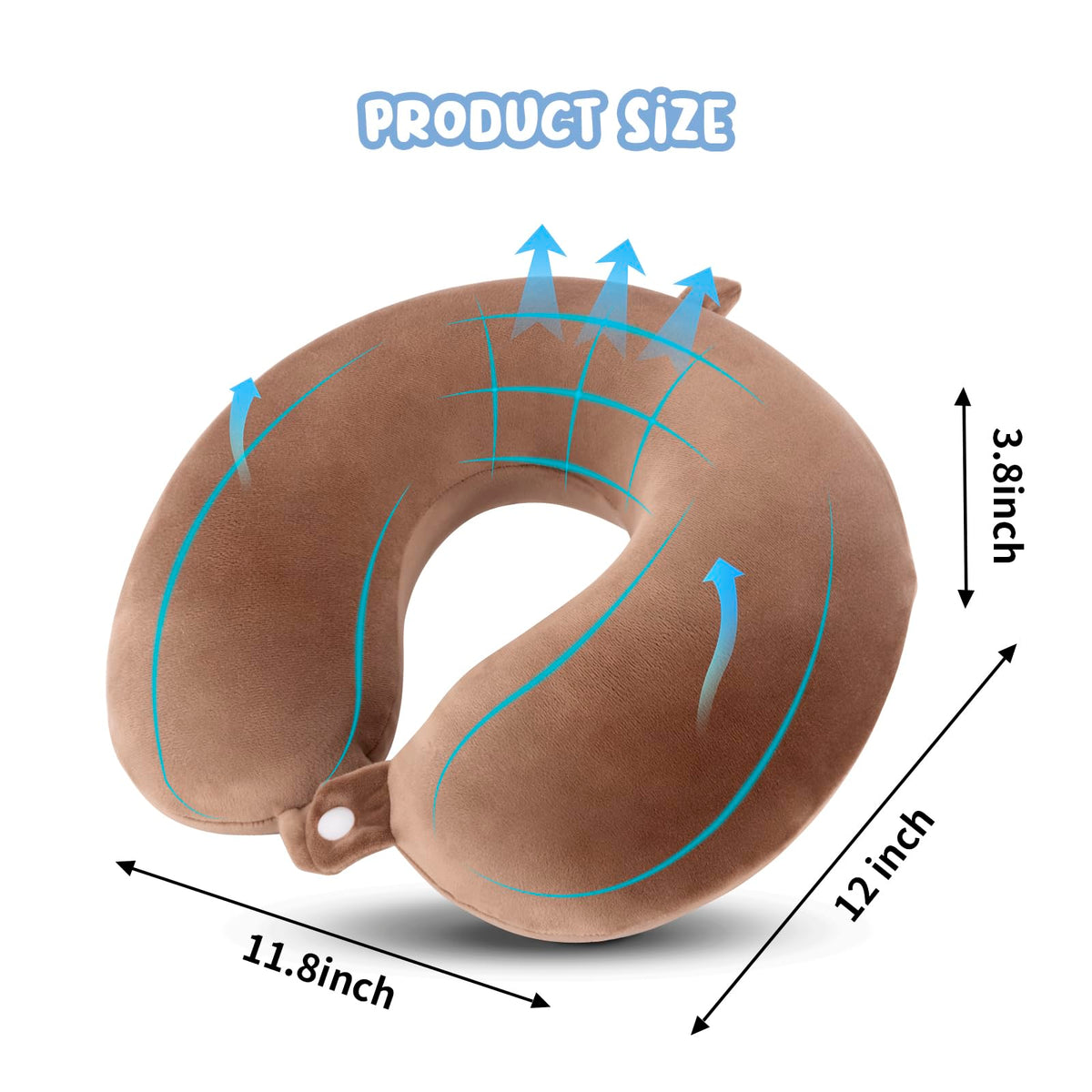 WENGX Travel Neck Pillow With Storage Bag Memory Foam Head Support Flight Pillows Cushion for Airplane Train Car Office Travel Essential for a Long Hauls Sleeping Rest(Pale Pink)