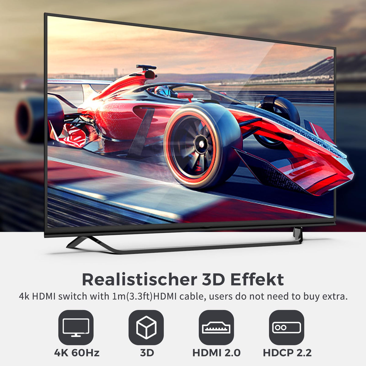 HDMI Switch 4K@60Hz, Bidirectional Hdmi Splitter 2 in 1 out / 1 In 2 out