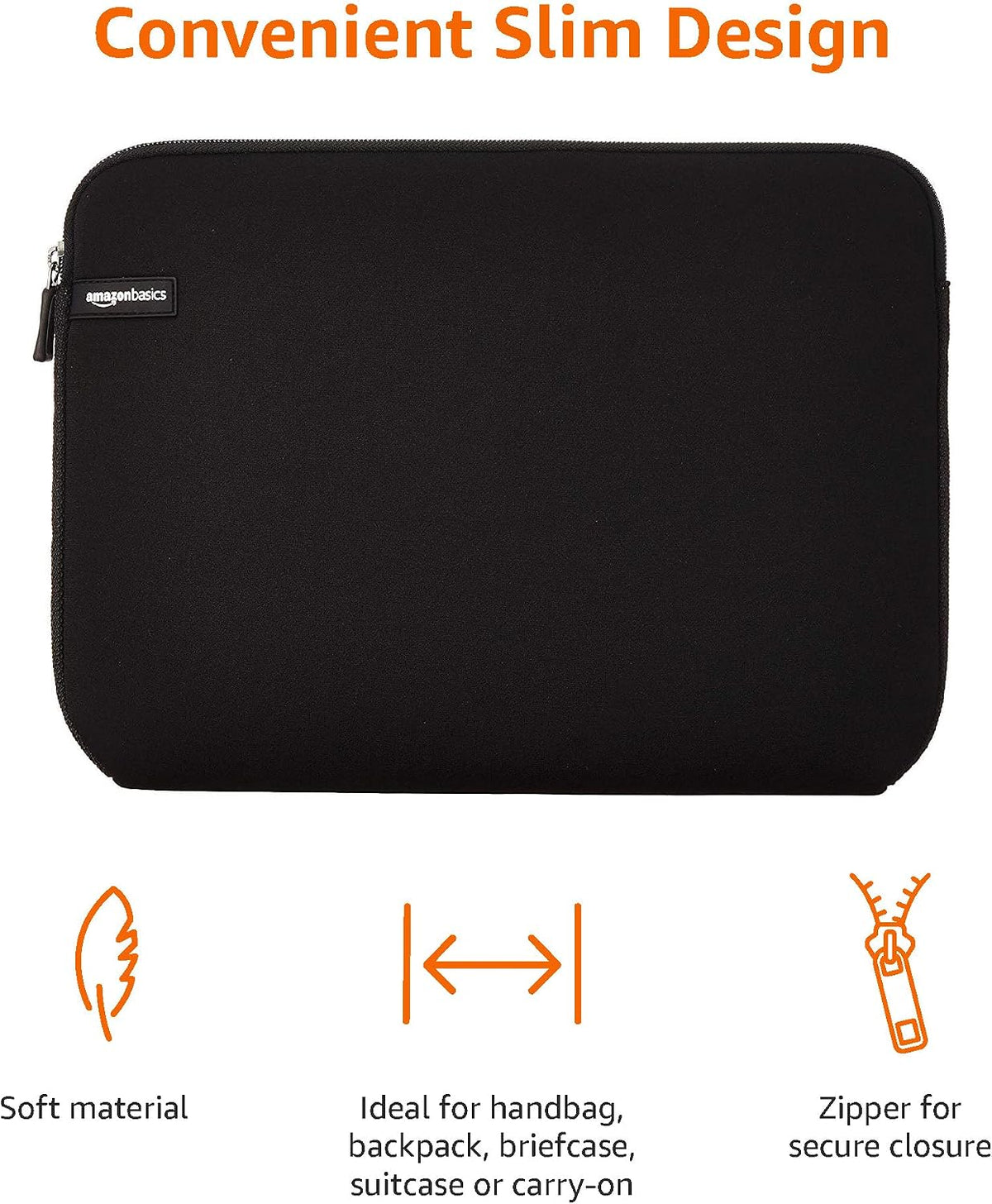 Amazon Basics 14 inch Laptop Sleeve Case - Black