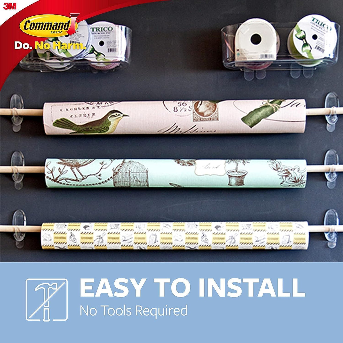 Command Small Hooks with Clear Strips, Pack of 2 Hooks + 4 Adhesive Strips, Transparent - Indoor Use - Suitable for Hanging Items up to 450 g - Damage Free Hanging