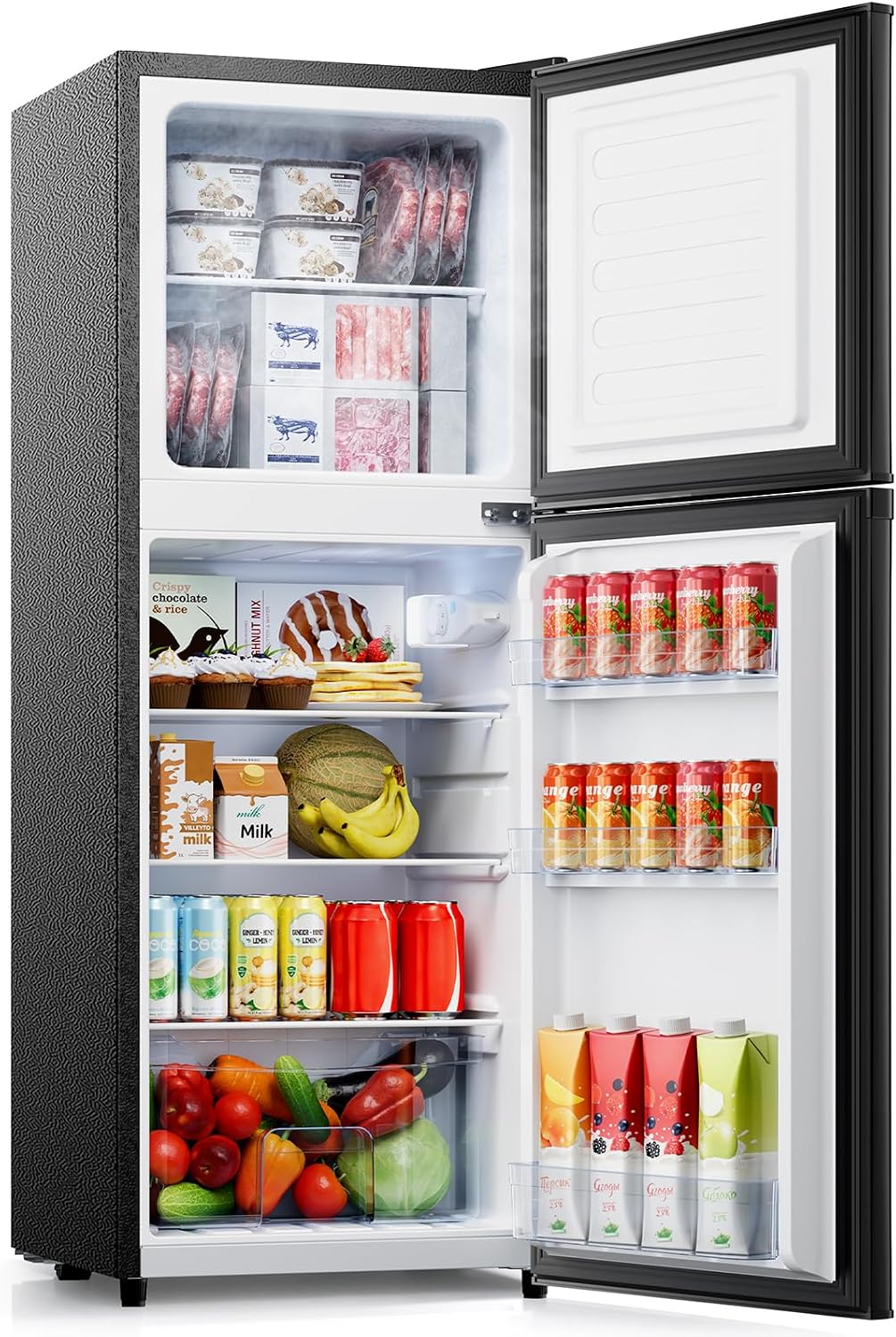 Small Fridge Freezers Freestanding 105L 7‑Stage Thermostat LED Light