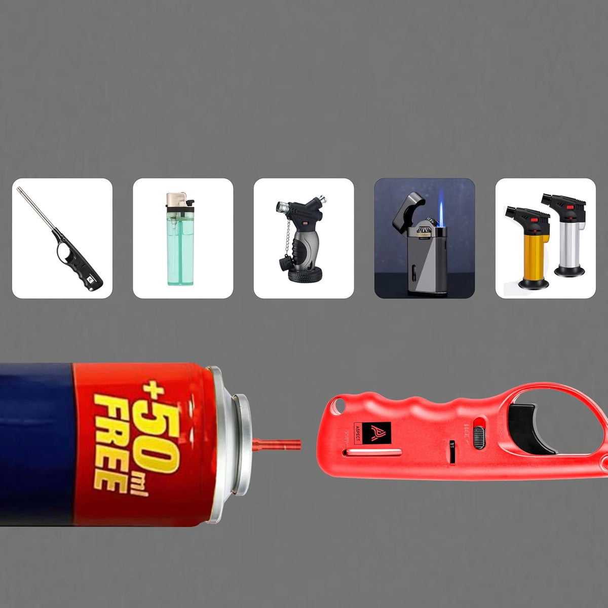 Luxtrous Genuine Clipper Gas, Suitable for Universal Canisters, Lighters, Torches and Camping Stoves, 300ml (Pack of 6)