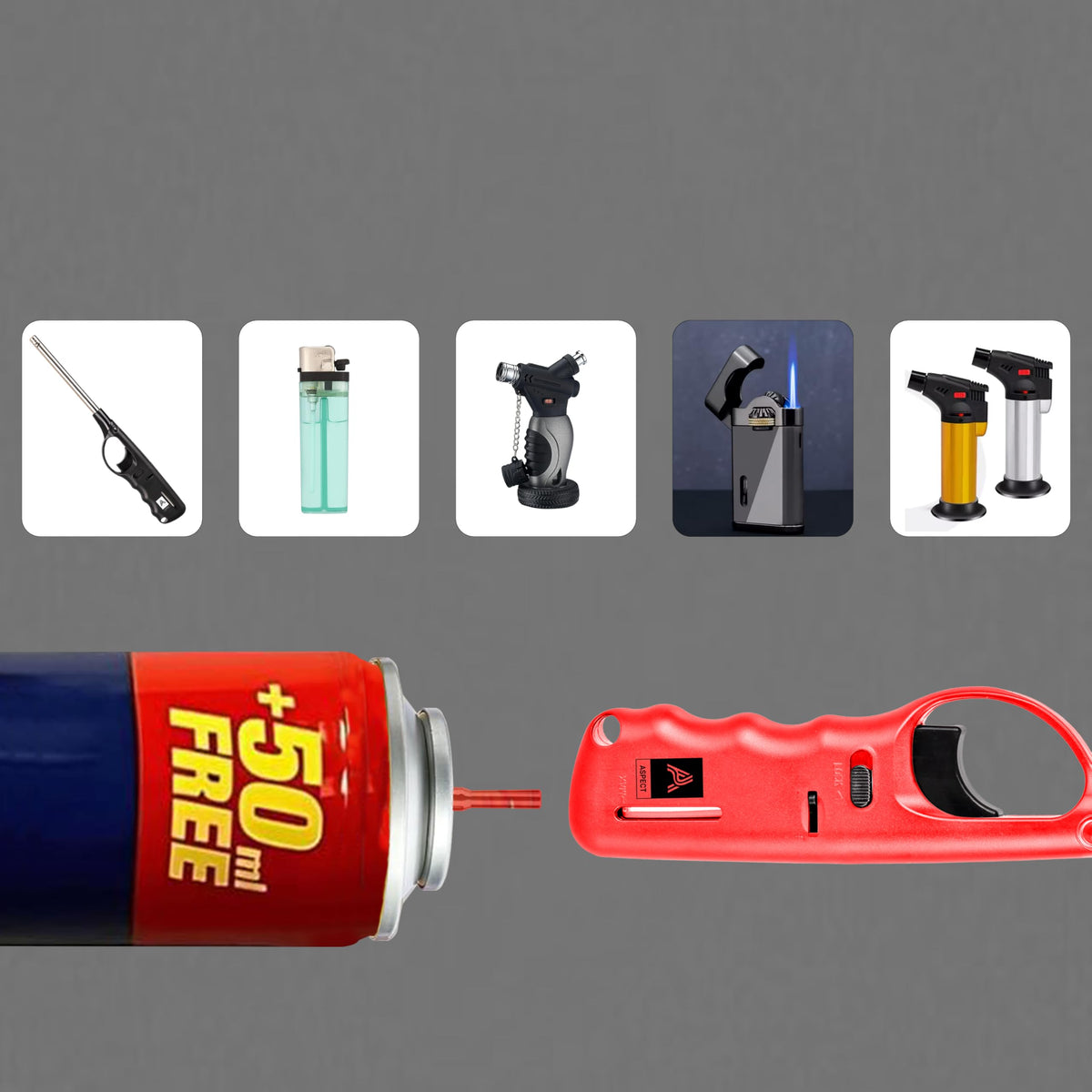 Luxtrous Genuine Clipper Gas, Suitable for Universal Canisters, Lighters, Torches and Camping Stoves, 300ml (Pack of 6)