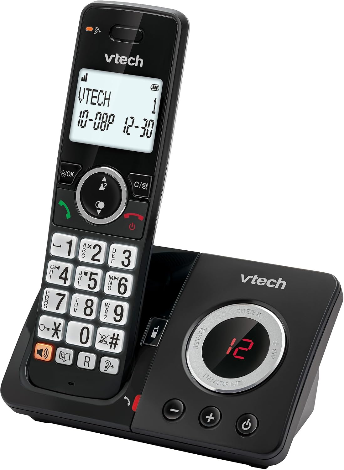 VTech EA5050 DECT Cordless Phone with Answering Machine,Nuisance Call Blocker, Volume Booster, Easy-to-Read Backlit Display, 18 Hours Talk-time, Handsfree Speakerphone, Single Handset