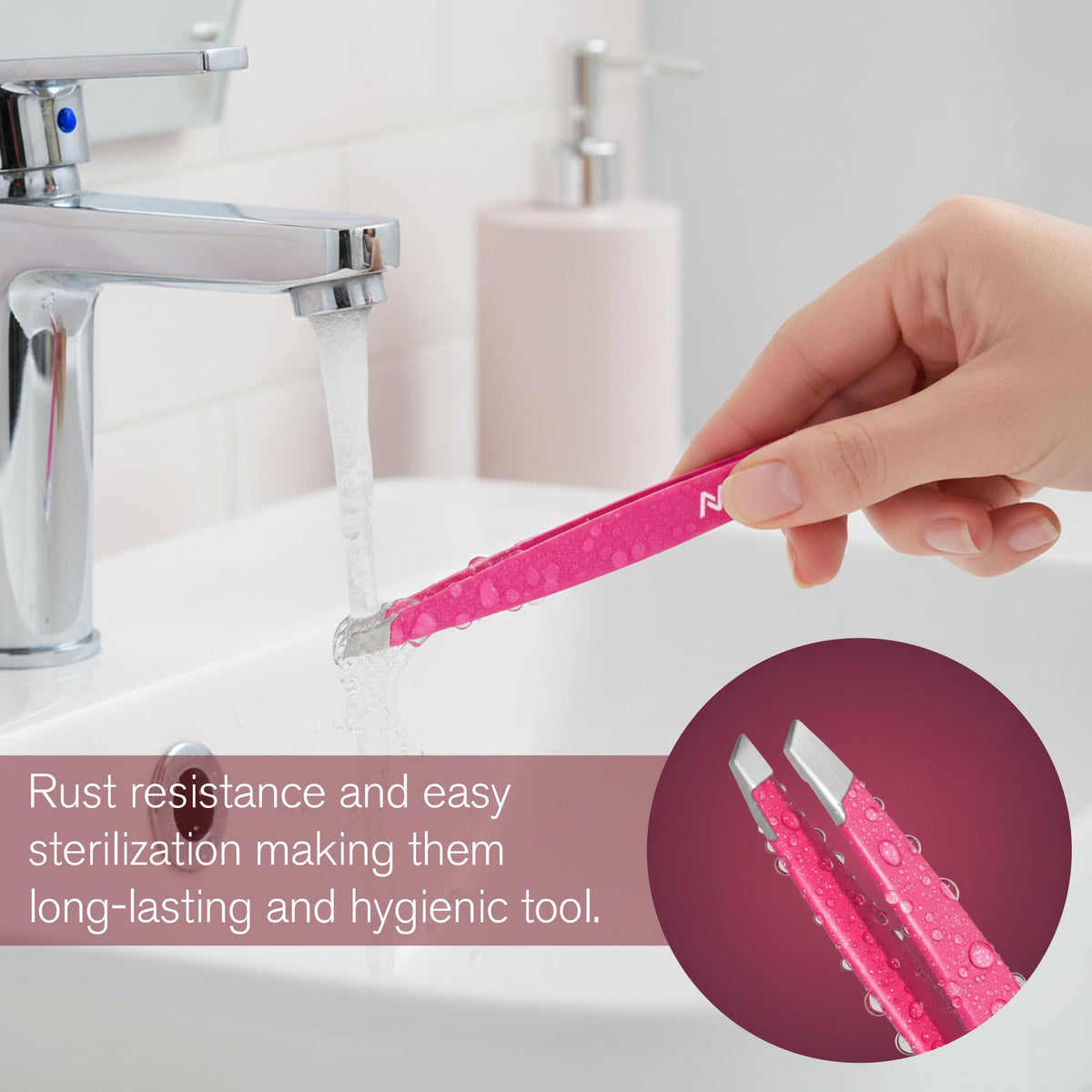 NARZ 1 Piece Professional Tweezer for Facial Hair Women & Men Stainless Steel Precision Tweezers for Ingrown Hair Tweezers for Men & Women (Shiny Black)