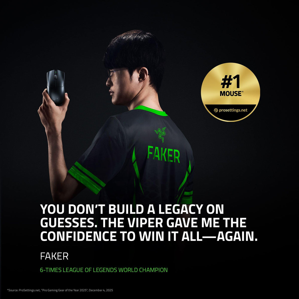 Razer Viper V3 HyperSpeed - Wireless Esports Mouse (Focus Pro 30K Optical Sensor, Up to 280 hours of Battery Life, Mechanical Mouse Switches Gen-2, 4000 Hz Wireless Polling Rate) Black
