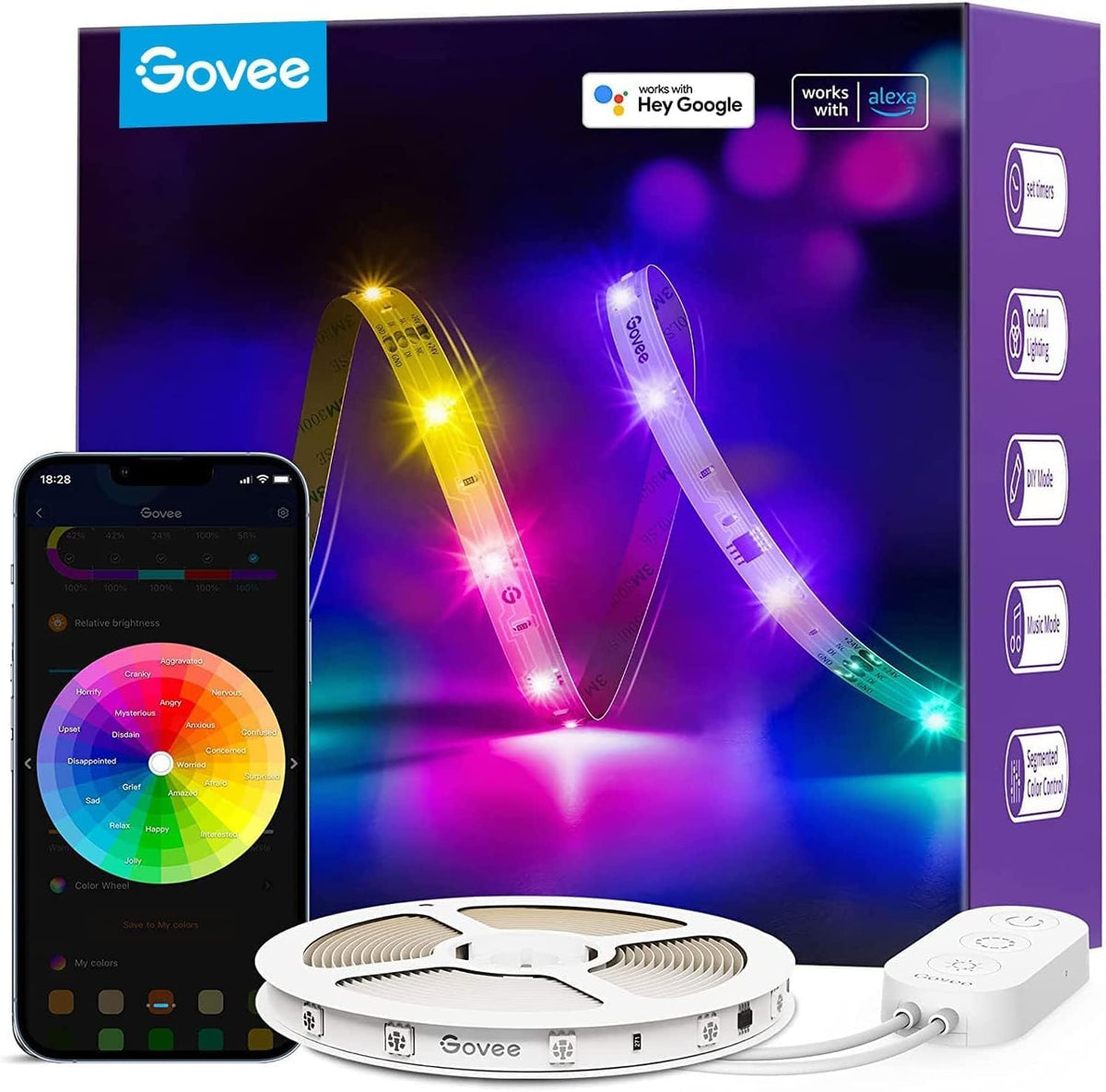 Govee RGBIC LED Light 5m, Compatiable with Alexa Smart Strip Lights