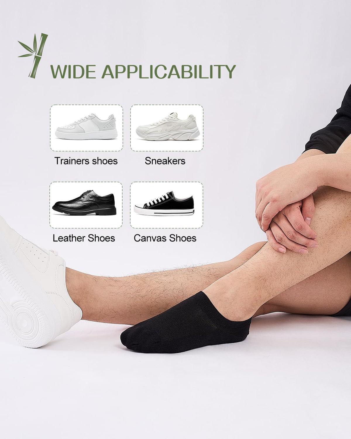 Cirorld Bamboo No Show Socks for Men & Women, 6 Pairs, Non-Slip