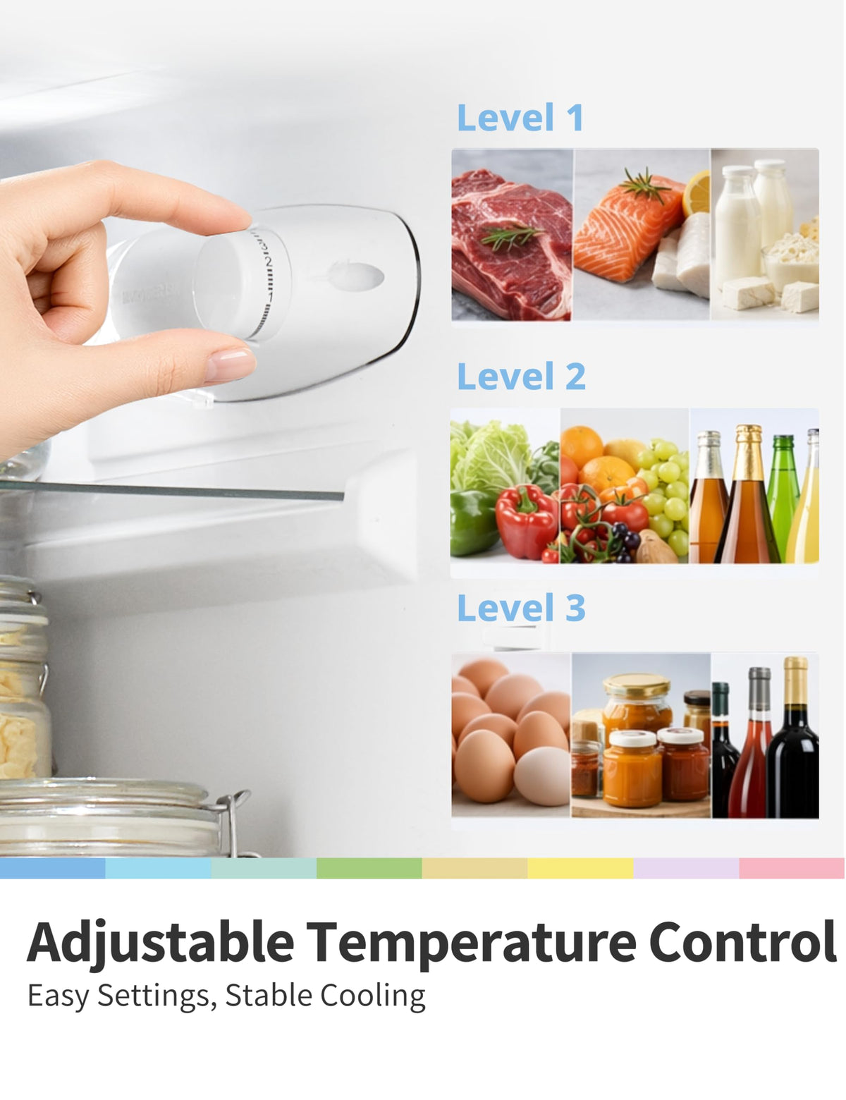 COMFEE' 87L Under Counter Fridge Freezer, Reversible Door, RCT87BL2(E)