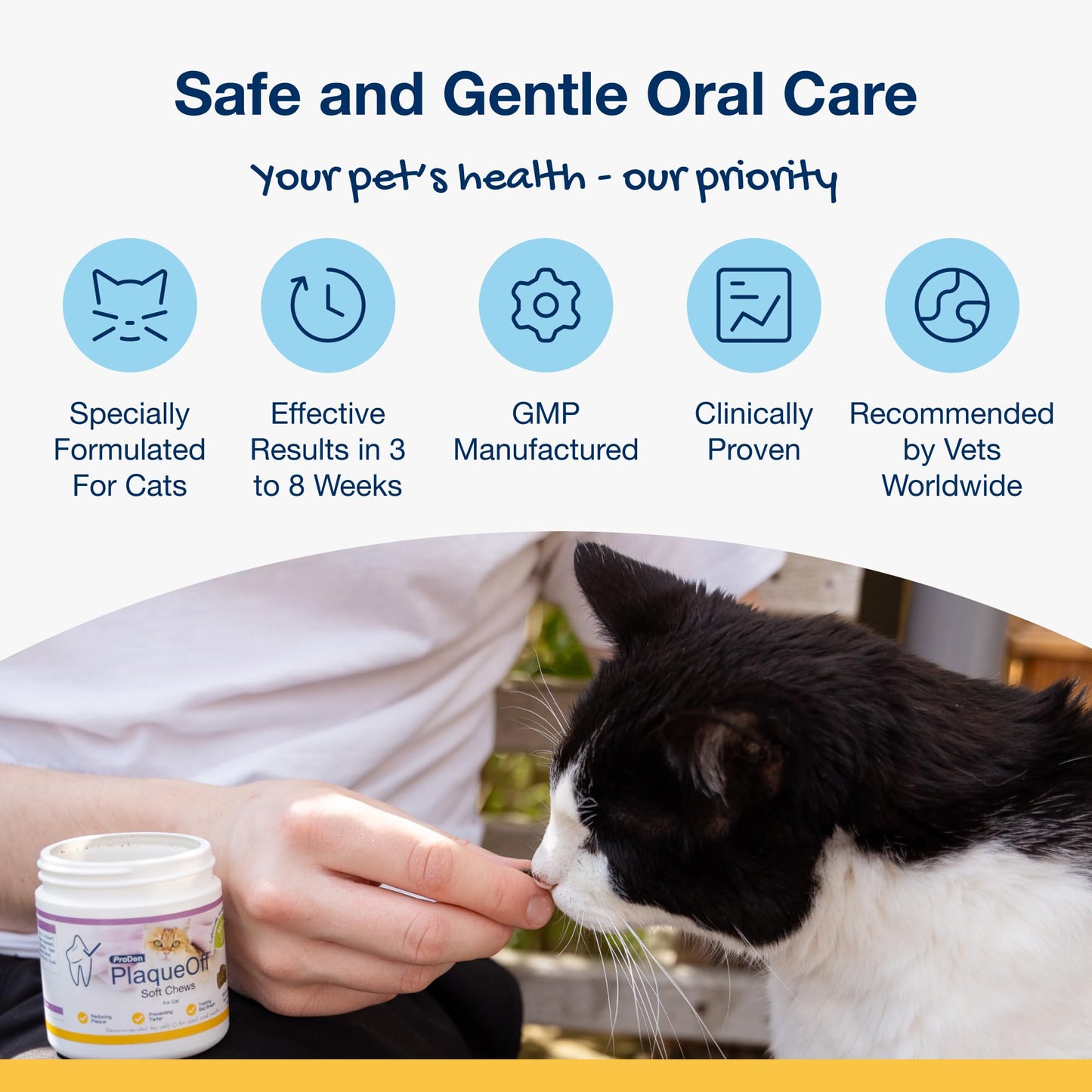 ProDen PlaqueOff 40g Powder for Cats, 100% Natural Tooth Care Powder, Protects Against Bad Breath, Helps with Tartar and Plaque