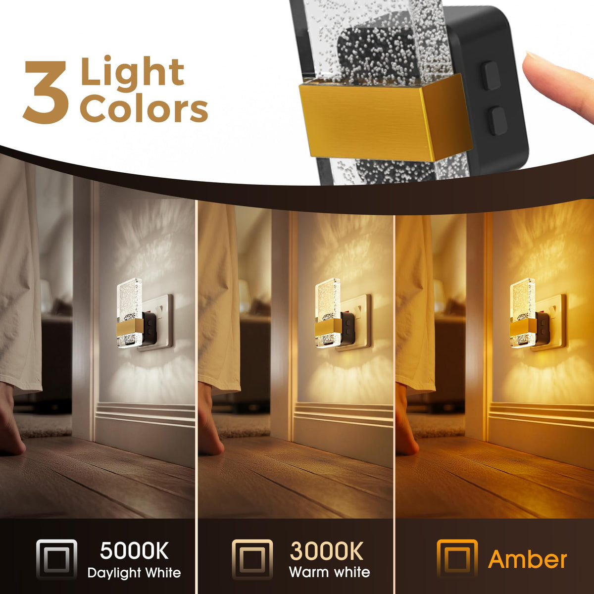 LOHAS-LED Night Light Plug in Wall with Motion Sensor, Dimmable Night Light