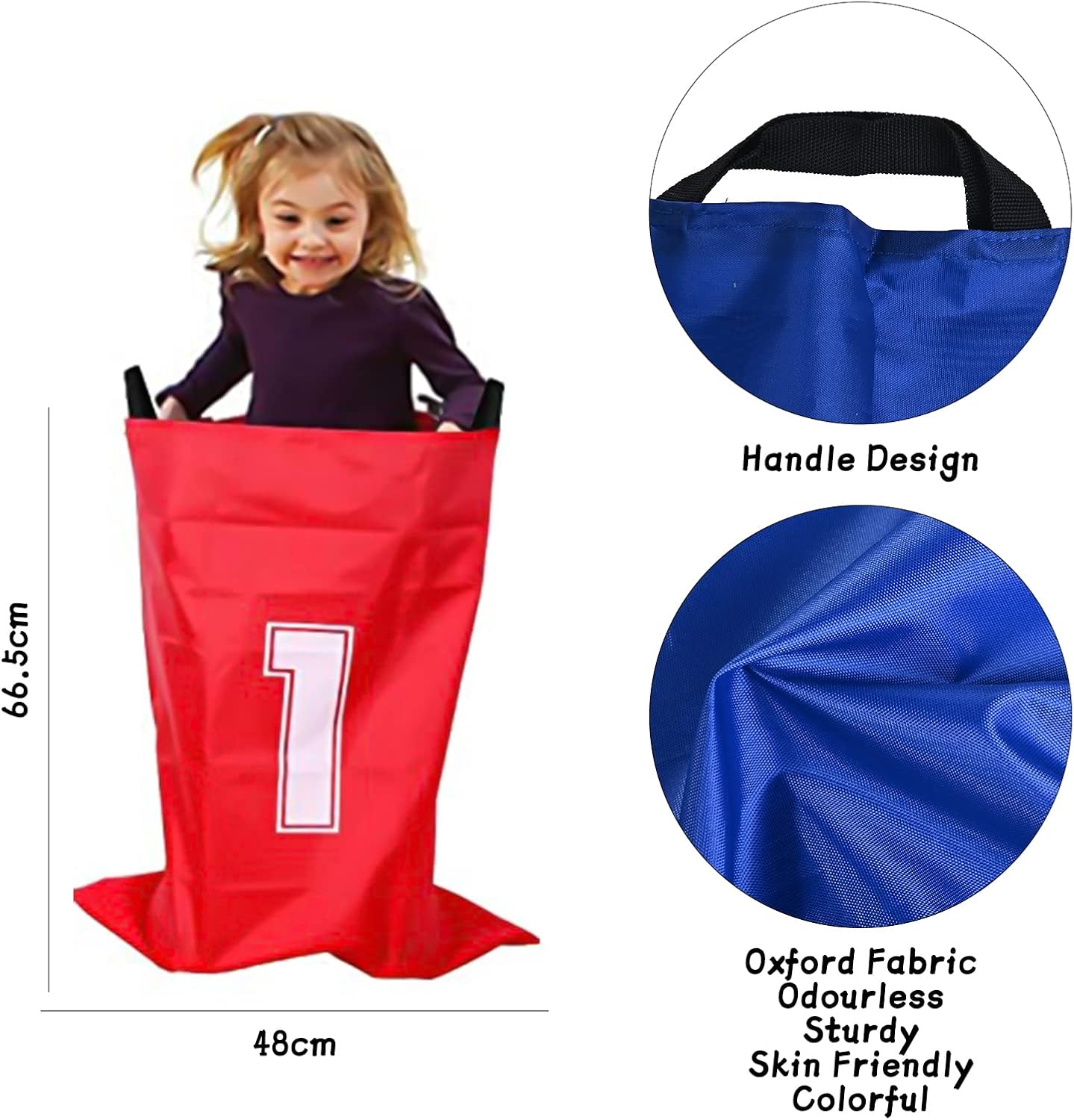 GOLDGE 32 Pcs Sports Day Kit, Sack Race Set Bean Bag Toss Fun Outdoor Garden Family Game for Adults And Kids, Includes 4 Coloured Sack, 4 Eggs, 4 Spoons, 4 Bean Bags, 2 Whistles and other