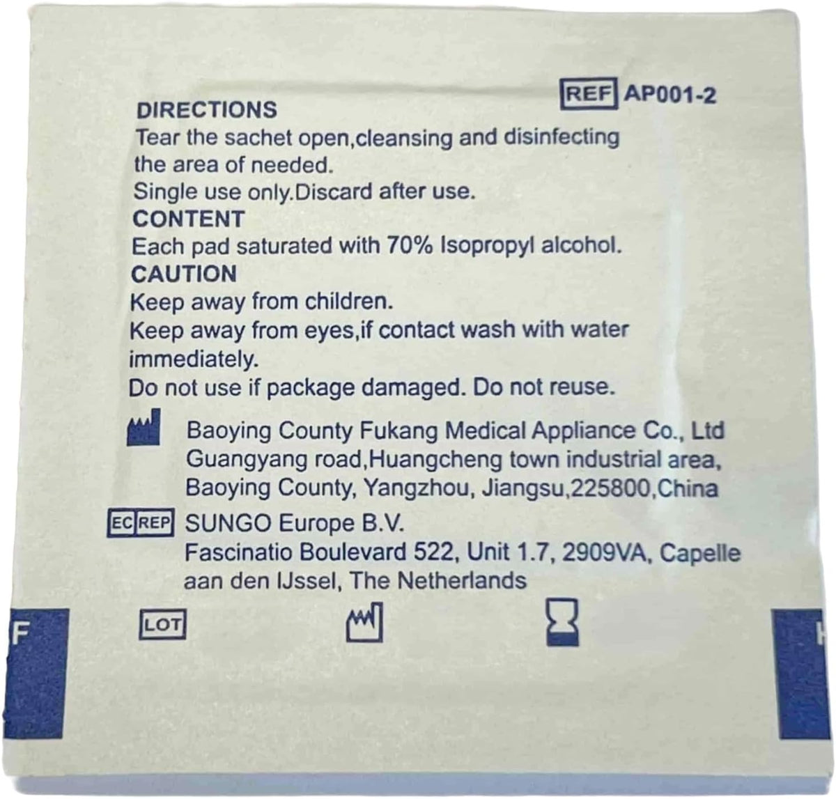 70% Isopropyl Alcohol Pads 100 Individually Wrapped Wipes 2-Ply