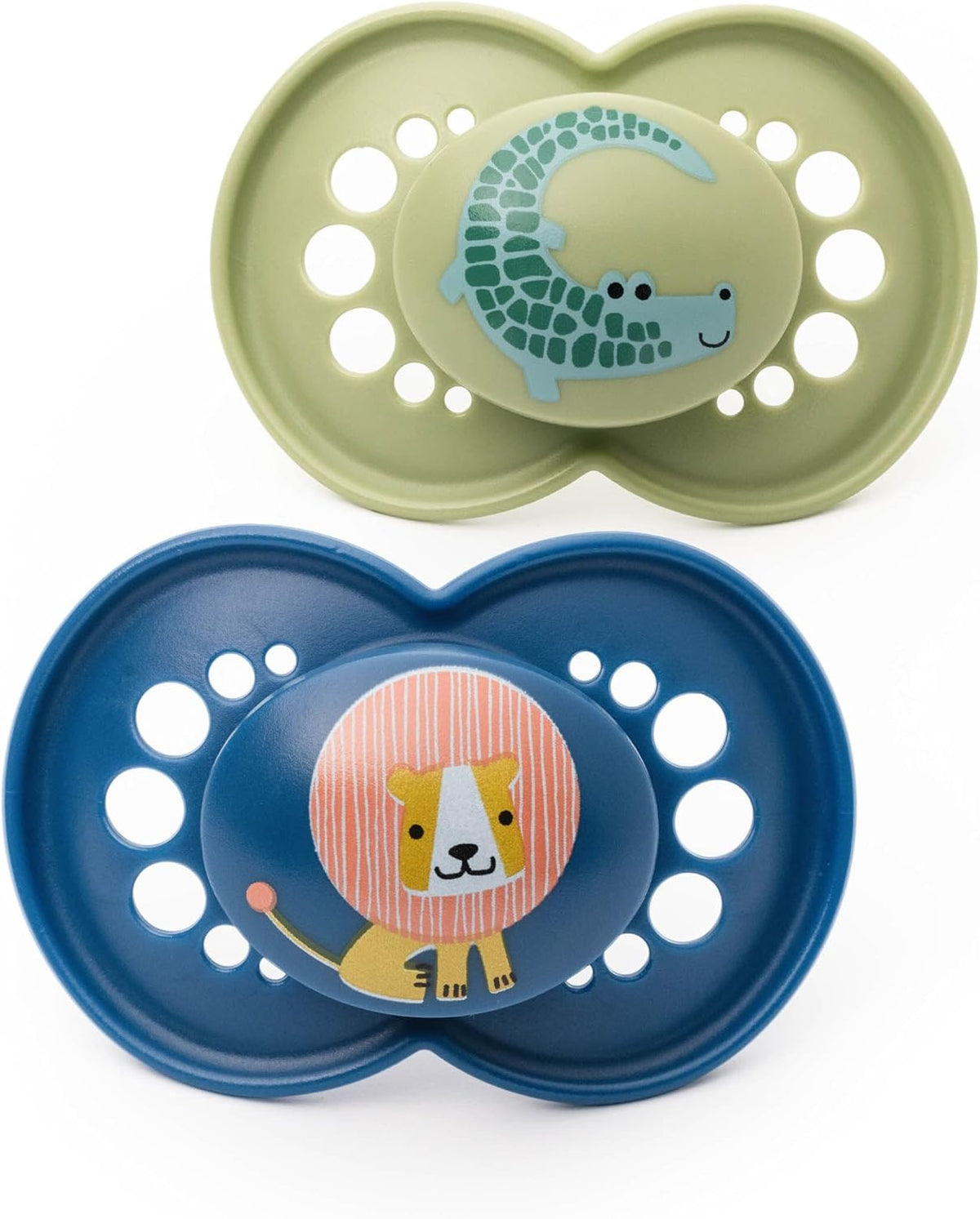 MAM Original Dummies, 18-36M, 2 Pack, Orthodontic Design, Blue/Green