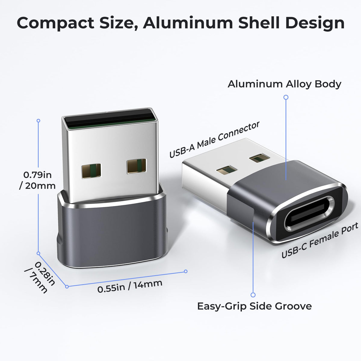BASESAILOR USB to USB C Adapter,USBC Female to USB A Male Adapter 3Pack