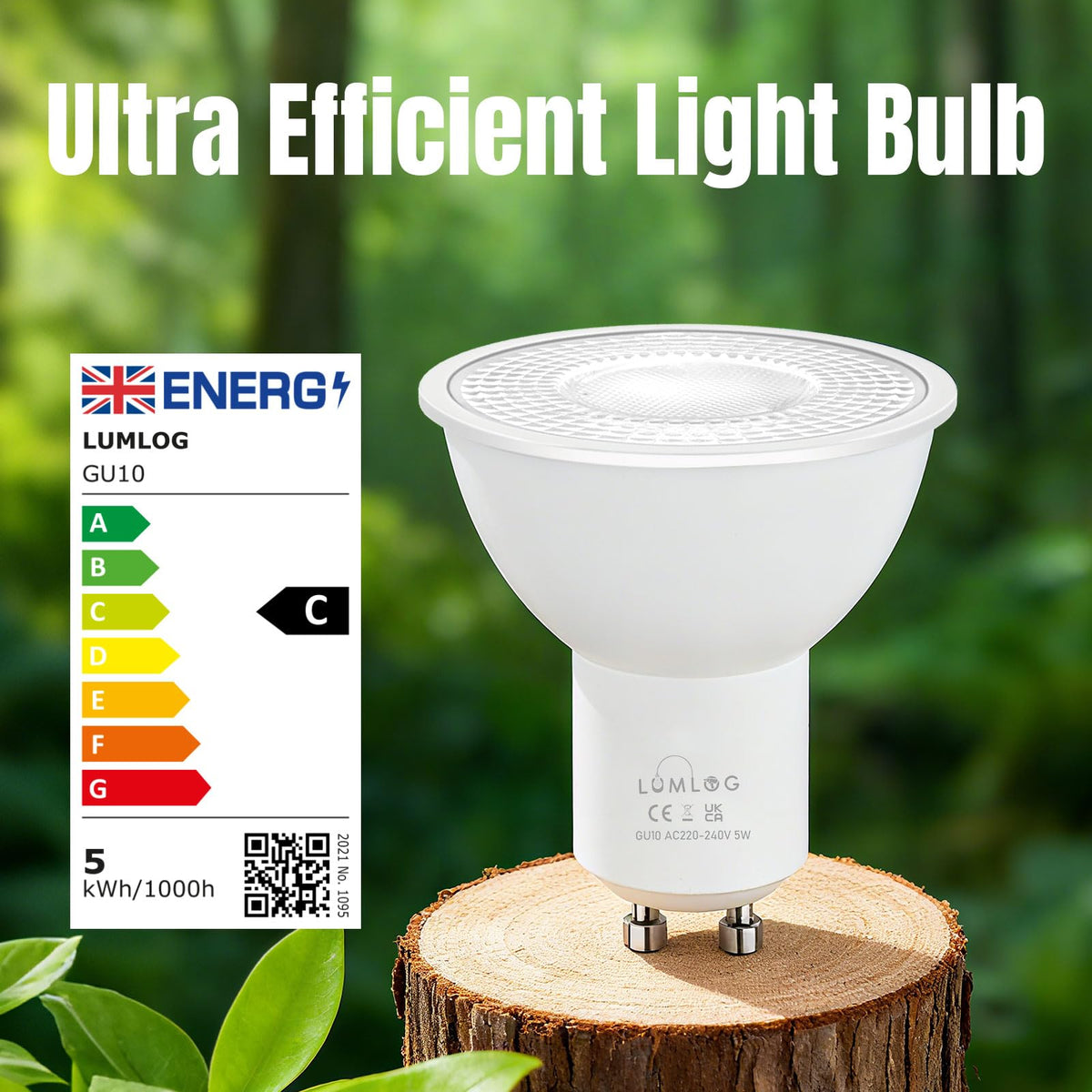 GU10 Led Bulbs Natural White 4000K, 5W Spotlight Light Bulb, 810LM Energy Saving LED Bulb, (50W Equivalent), Non-Flicker, Non-Dimmable, for Home Lighting, 10 Pack [Energy Class C]