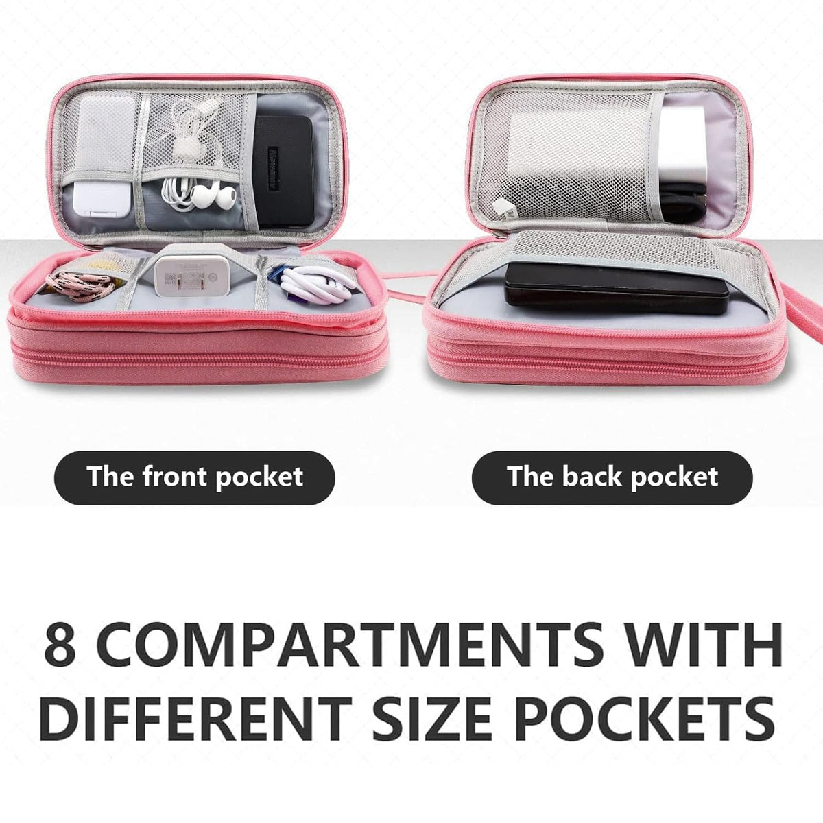 Teskyer Travel Cable Organiser Bag, Travel Essential, Dark Green