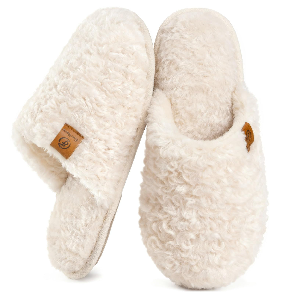 EverFoams Women's Fuzzy Slippers Cosy Memory Foam Indoor Warm House Shoes