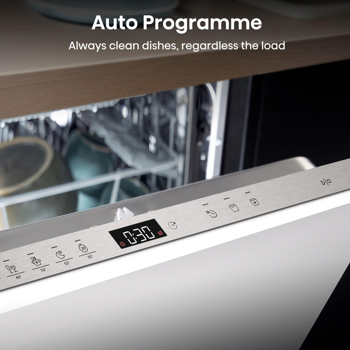 Hisense Fully Integrated Standard Dishwasher - Silver with Fixed Door Fixing Kit HV623D15UK - D Rated