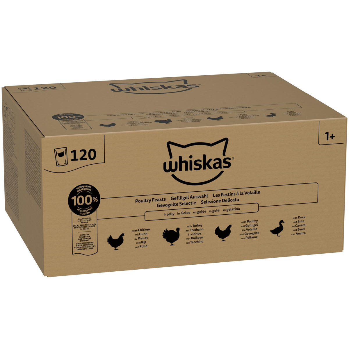 WHISKAS Adult Wet Cat Food in Jelly 40x85g Fish Favourites