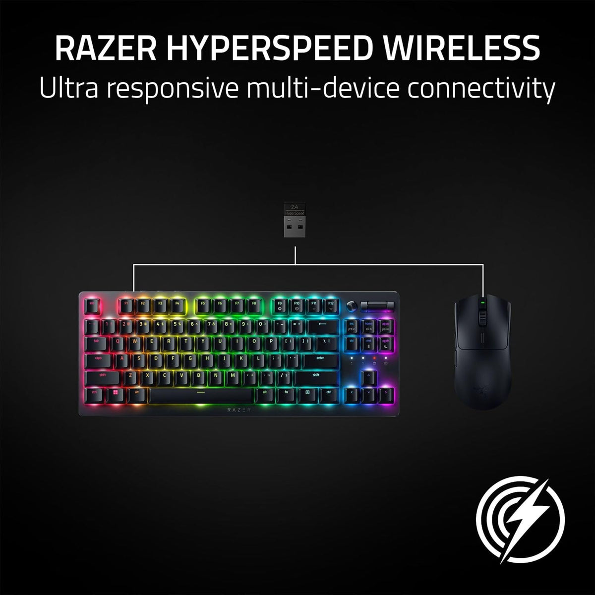 Razer Viper V3 HyperSpeed - Wireless Esports Mouse (Focus Pro 30K Optical Sensor, Up to 280 hours of Battery Life, Mechanical Mouse Switches Gen-2, 4000 Hz Wireless Polling Rate) Black