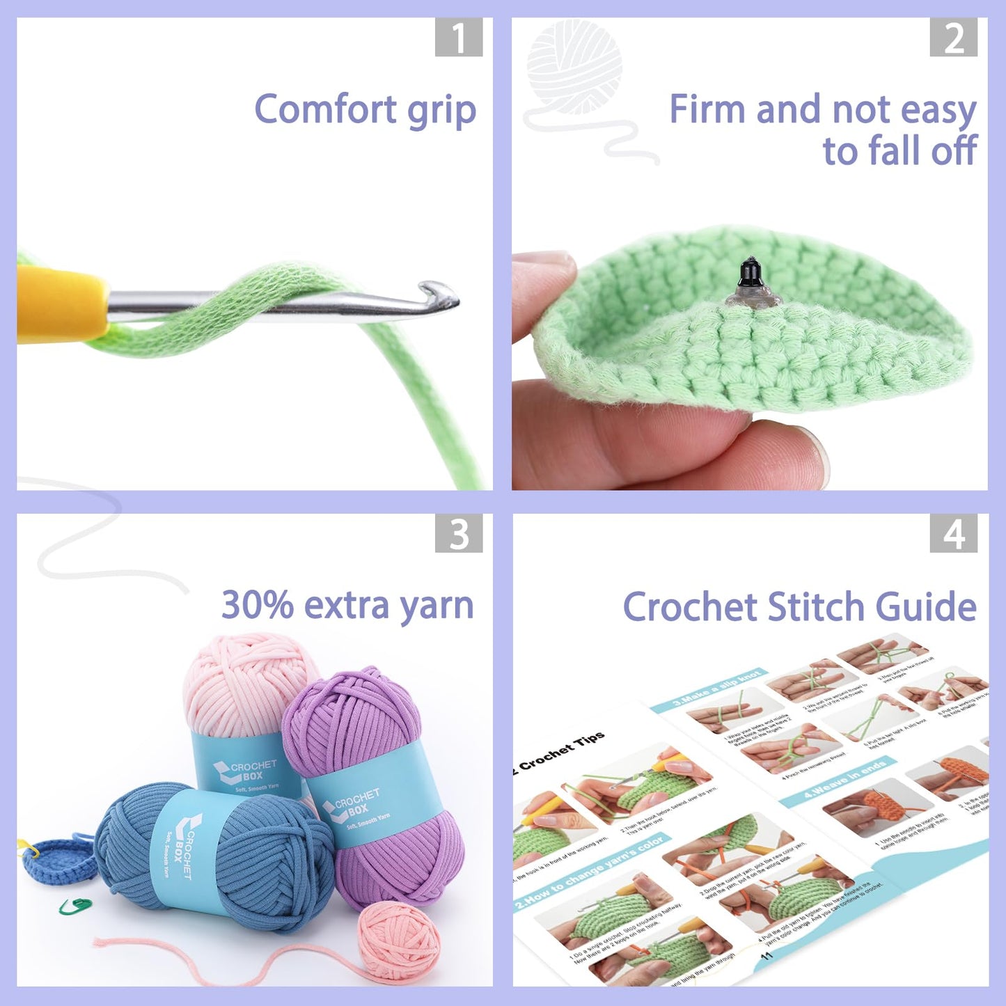 CROCHET BOX Complete Crochet Kit for Beginners - Highland Cow Crochet Kit, Include Video Tutorial, Instruction, Soft Yarn, Birthday Gift for Adults.