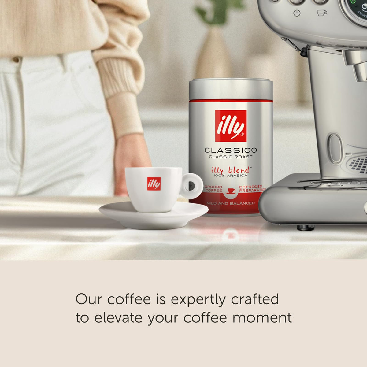 illy Classico Ground Coffee for Espresso, Moka Pot, Cafetiere 250g