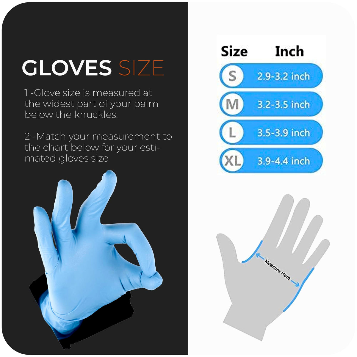 The Real Touch Blue Professional Nitrile Powder Free Multi-Purpose Gloves, Disposable, Extra Strong - Box of 100 (Blue, Medium)