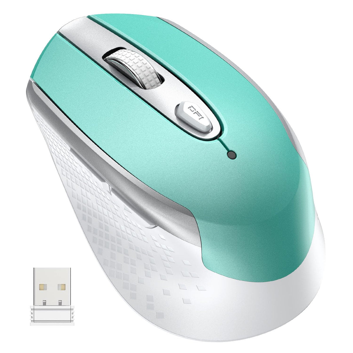 cimetech Wireless Mouse for Laptop, Portable Slim Silent Design for Left & Right Hand Users, Storable Nano Receiver, 800-1600 DPI, 2.4G Compact Computer Mice for MacBook, PC, Windows, Chromebook