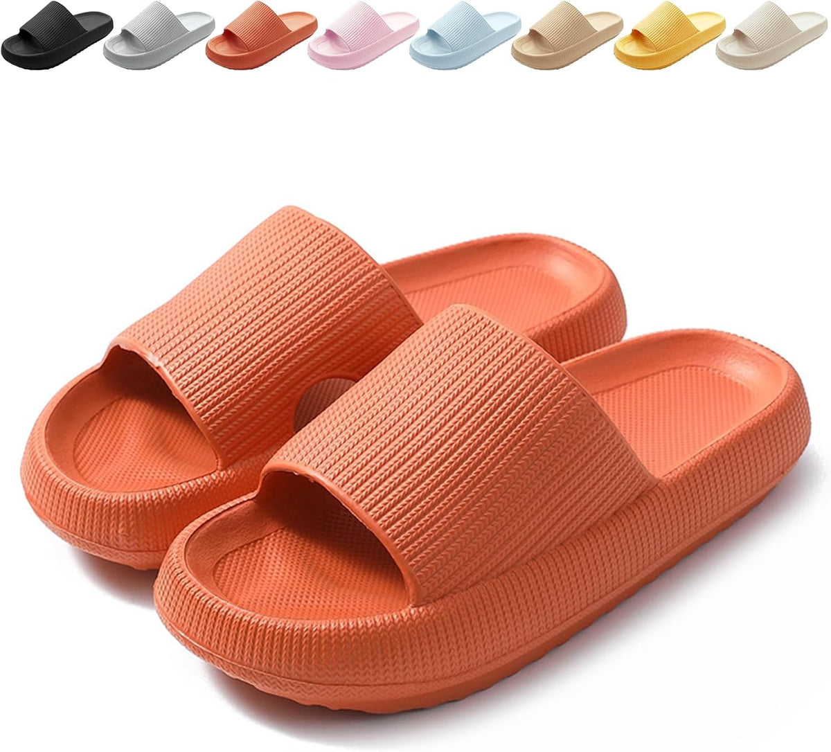 BHFRGAS Sliders Cloud Slippers Women Men，Non-Slip Mens Womens Slippers Cloud Sliders，Soft Flip Flops with Thick Sole for Shower Bathroom Pool Beach