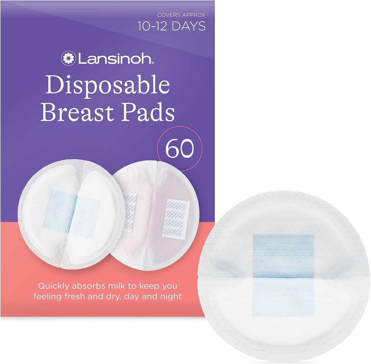 Lansinoh Disposable Breast Pads Maternity 60 Pack - Ultra-Thin & Abosrbent