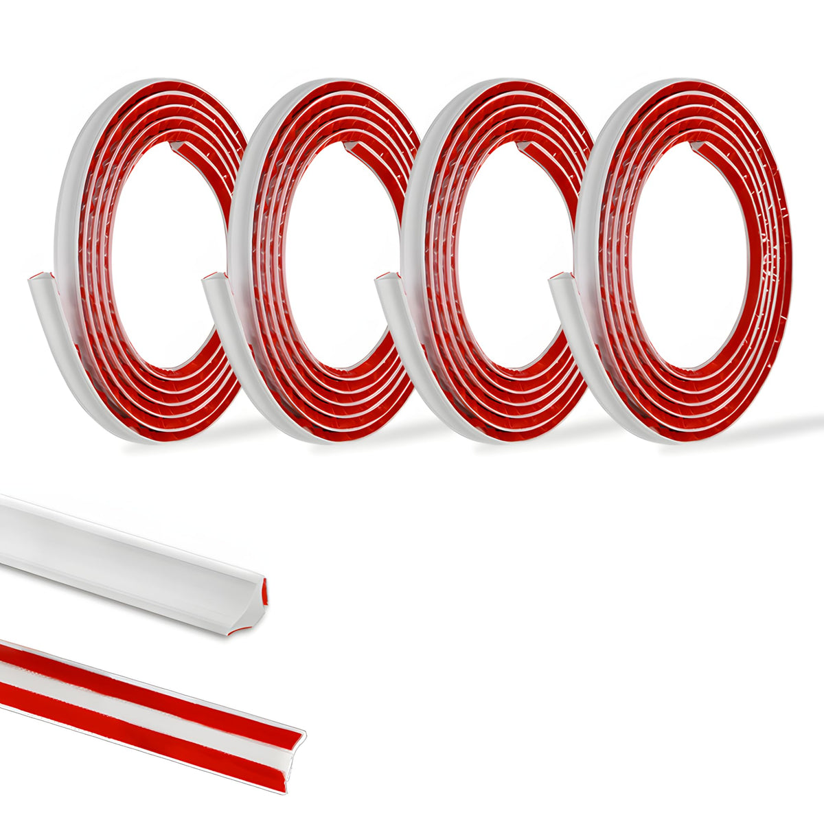 Zayejod PVC Quadrant Trim Flexible Laminate Beading Self Adhesive White