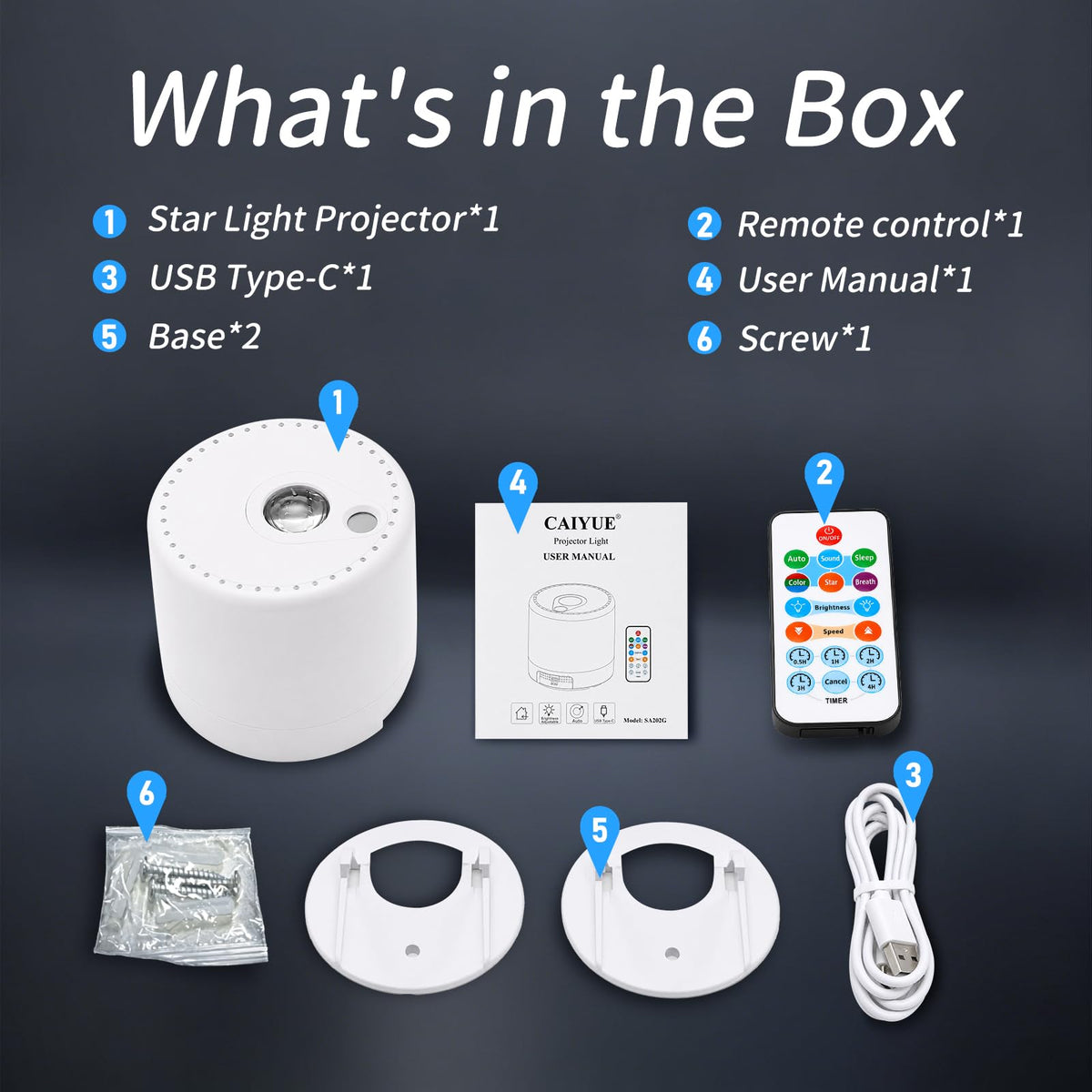 CAIYUE Star Projector Galaxy Projector, Exquisite Nebula Night Light Projector, Ocean Wave Galaxy Light with Remote Control,with Adjustable Speed and Brightness, Adults, Bedroom,Party