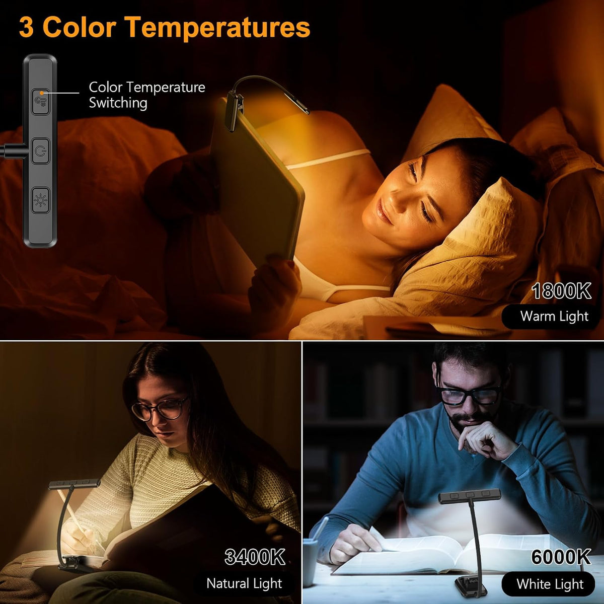 Gritin 19 LED Rechargeable Book Light for Reading in Bed - Memory Function