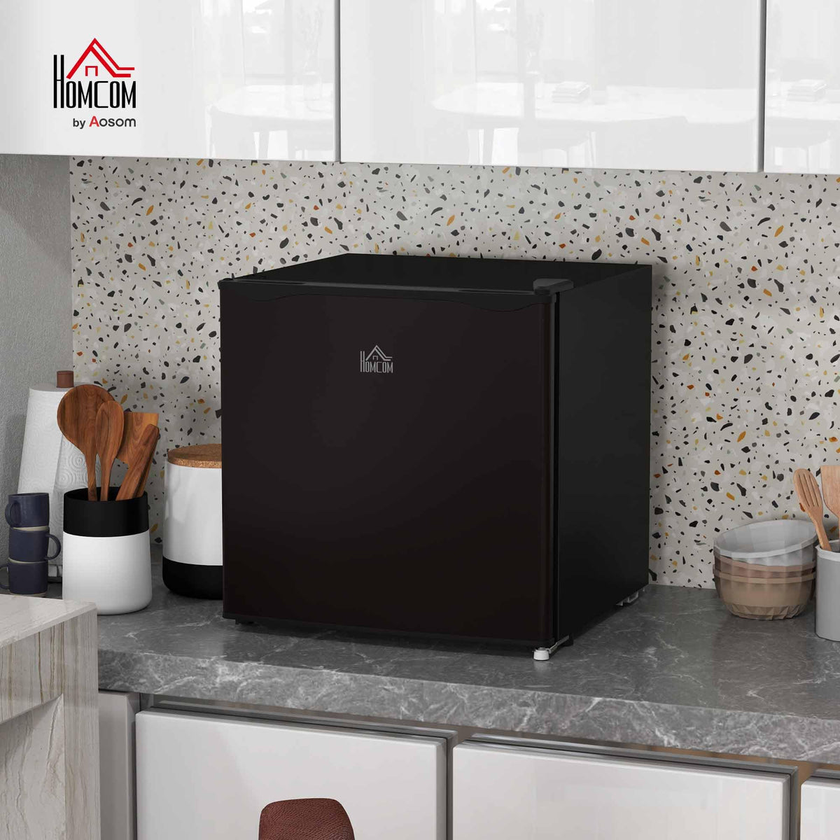 HOMCOM Tabletop Mini Freezer, 35L Capacity, Reversible Door, Silver Tone