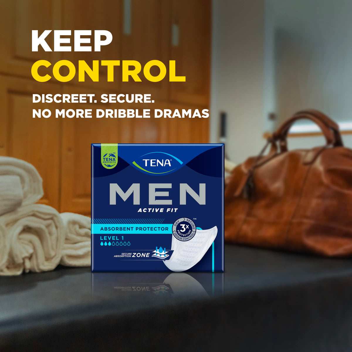 TENA Men Protective Underwear, Large, Level 4 for Heavy Bladder Weakness x 40