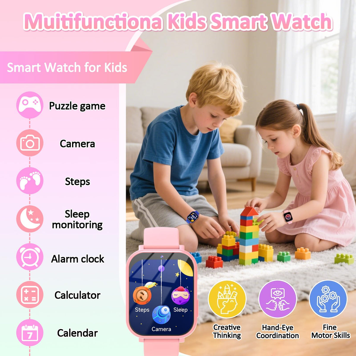 Kids Smart Watch for Boys Girls, Smart Watch for Kids Fitness Watch