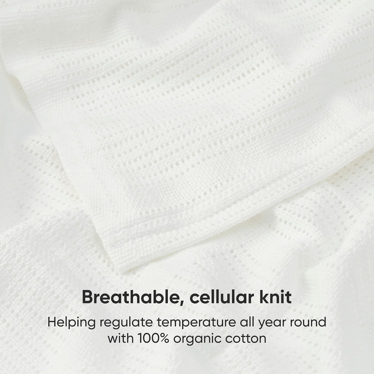 Bloomsbury Mill - Cellular Blankets Baby - 100% Organic Cotton - 2 Pack - Cloud - White - Newborn Essentials - Soft Breathable Baby Blankets for Pram, Cot, Moses Basket - 75x95cm