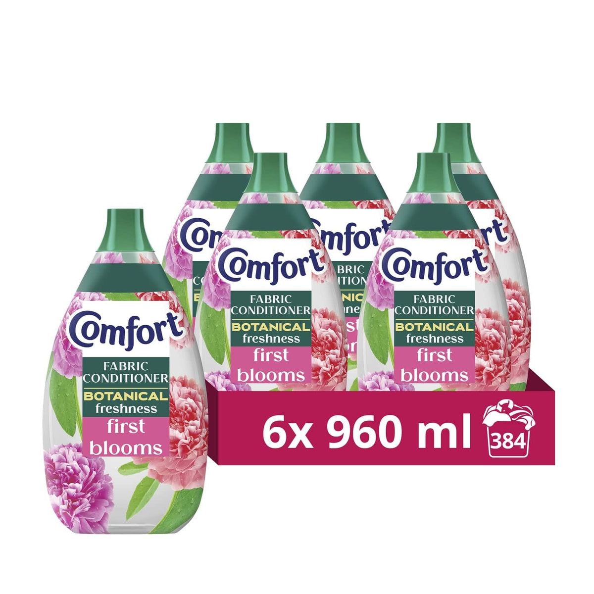Comfort Pure Dreams Cashmere Soft Fabric Conditioner Dermatologist-Recommended Gentle Next to Sensitive Skin 48 washes(1.44 L) - Case pack of 6