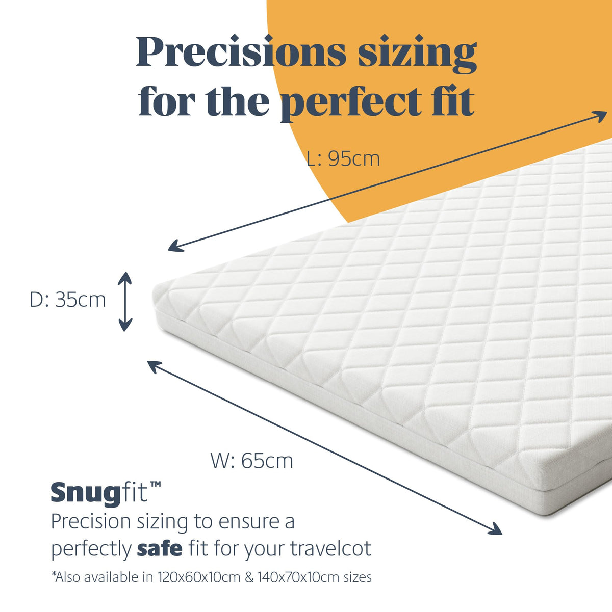 Mother Nurture Classic Eco Fibre Cot Bed Mattress - Hypoallergenic Easy Clean Quilted Cover, Reversible, Water Resistant, Baby Cot Mattress, Firm & Supportive, White, BSI Tested - Size 140x70 x10cm