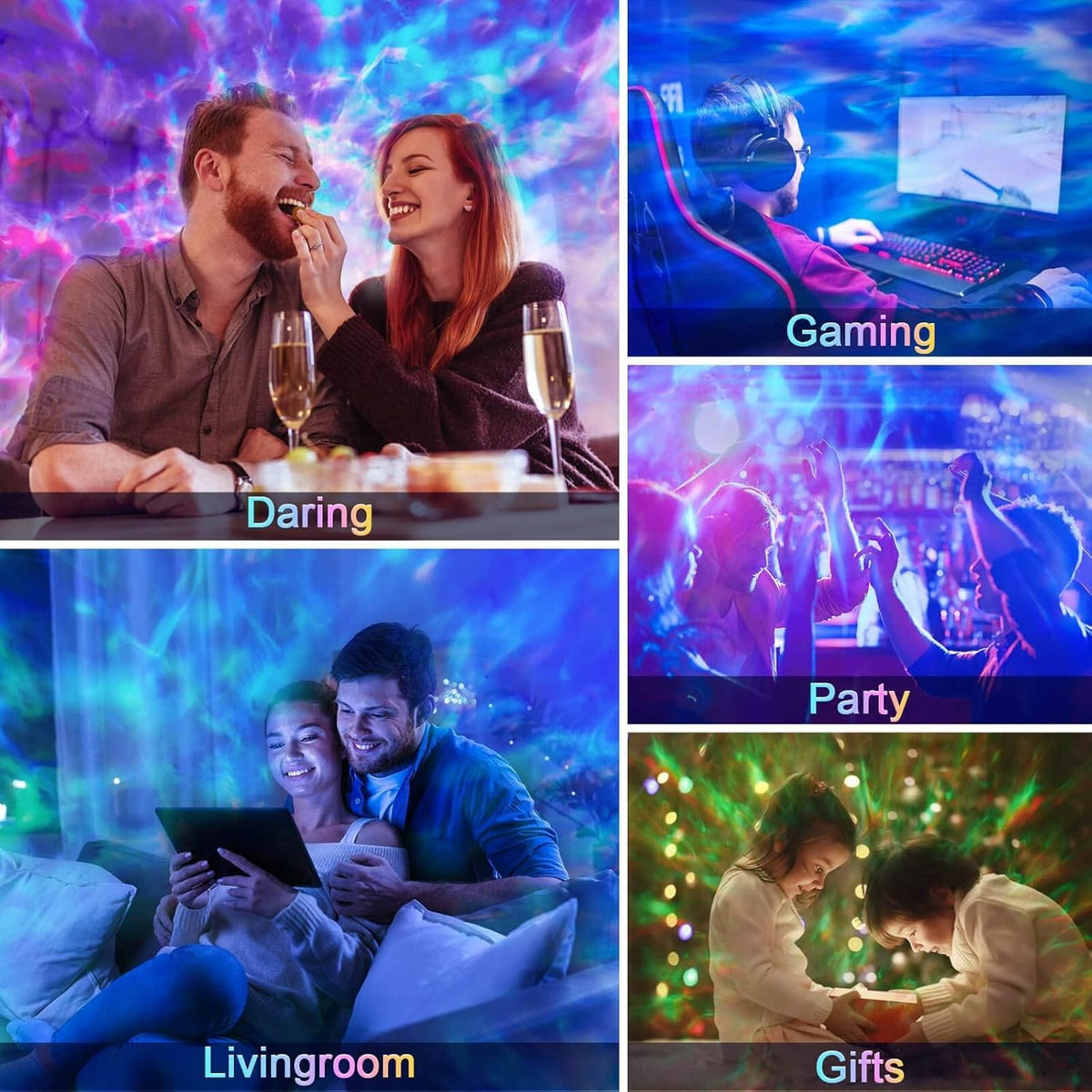 OneFire Galaxy Projector 16 Color Teenage Girl Gifts 5 Films Star Projector