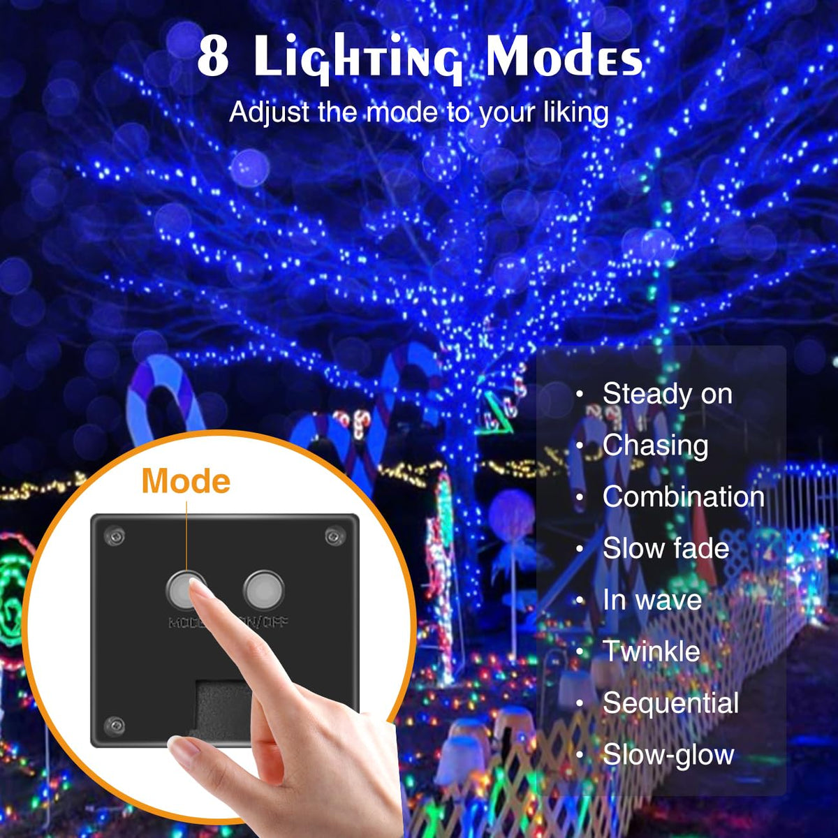 litogo 120 LED Solar String Lights Outdoor, 12M/40Ft 8 Modes Solars Garden Lights Waterproof Copper Wire Decorative Solar Fairy Lights for Patio, Gate, Yard, Trees, BBQ, Wedding, Party