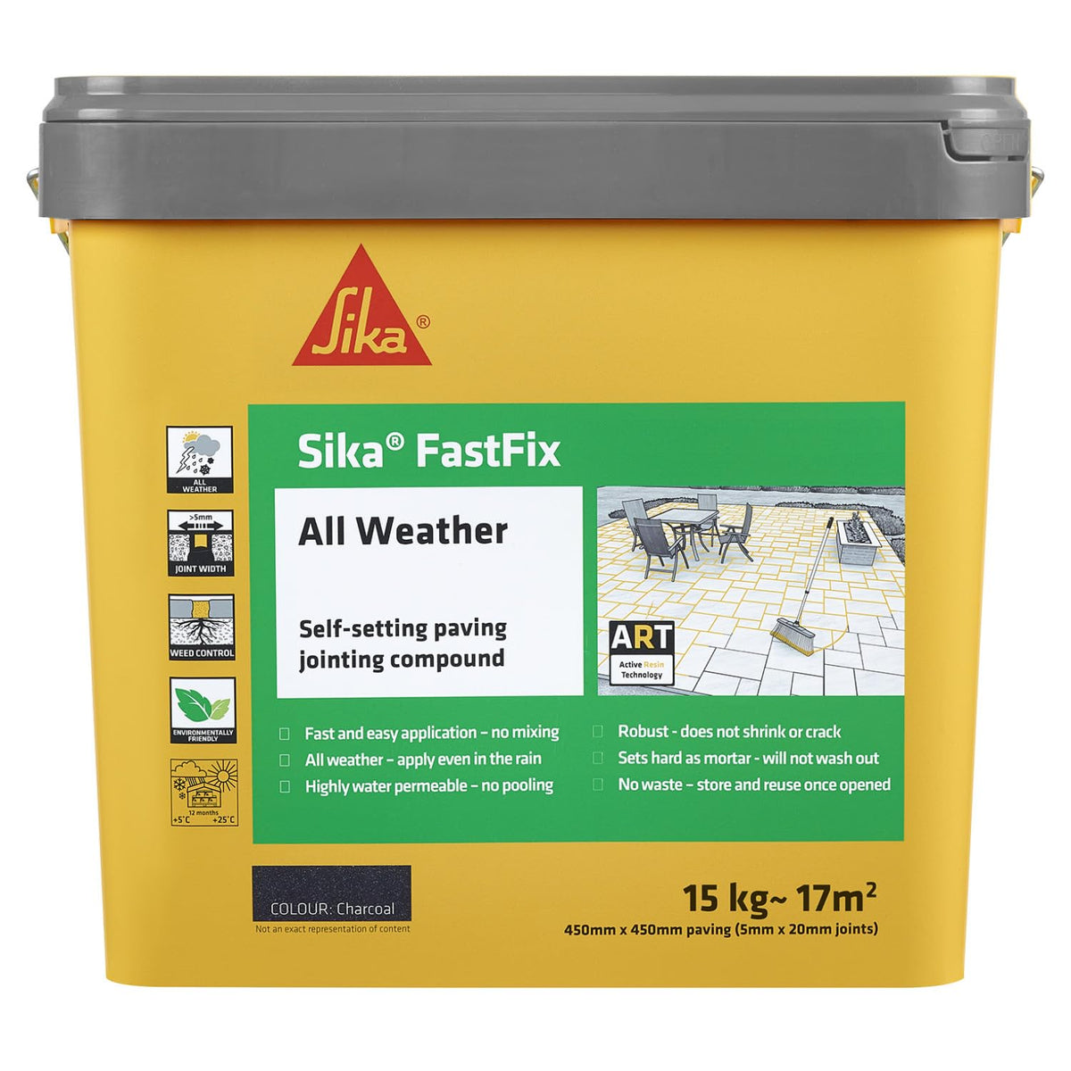 Sika FastFix Self-Setting Paving Jointing Compound, Dark Buff, 15kg 21 sq.m