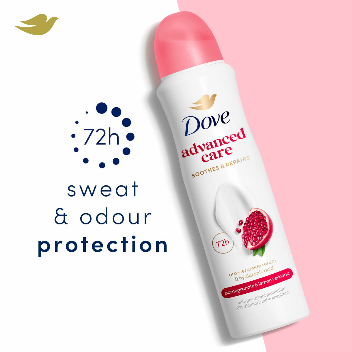 Dove Advanced Care Original Anti-perspirant Deodorant Spray with Triple Moisturising technology aerosol for 72 hours of protection 100 ml