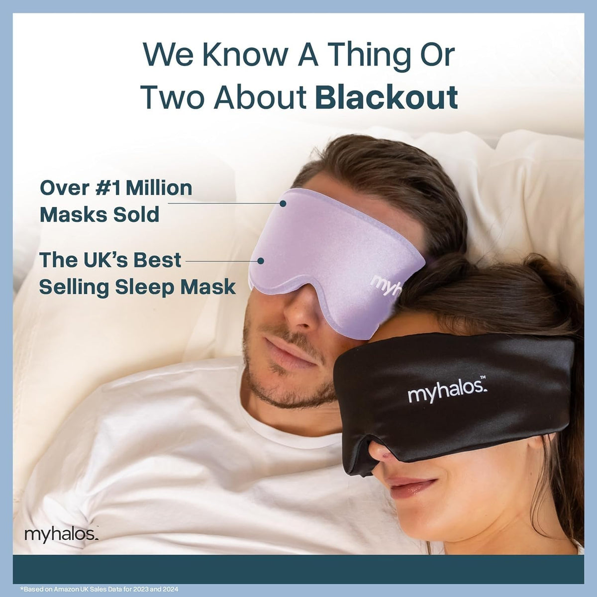 MyHalos Blackout Sleep Mask, Eye Mask for Sleeping, Zero Pressure, Travel