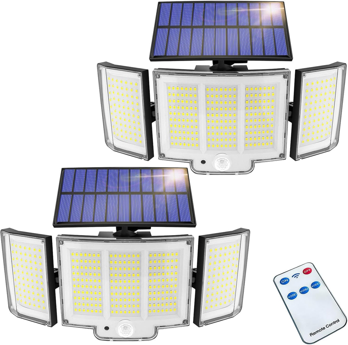 348LED Solar Lights Outdoor Garden 2000LM IP65 270° 3Modes Solar Security Lights Outdoor Motion Sensor Outdoor Wall Lights Wireless Solar Wall Lights Outdoor Motion Sensor Lights Outdoor（2 Pack）