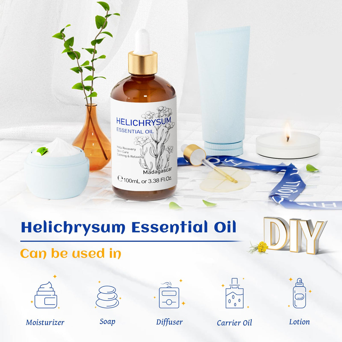 HIQILI Tea Tree Oil for Nail Fungus, Skin, Hair, Acne