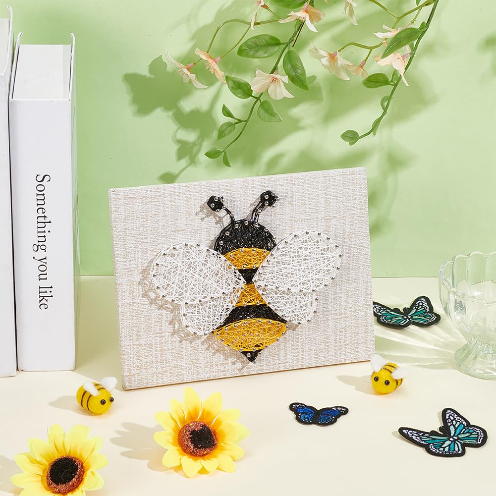 WEBEEDY 3D String Art Kit for Adults Beginners, DIY Bee String Art and Craft Kit Include All Accessories and Frame, Home Wall Decor Birthday Party Handmade Gift for Women Mother's Day Holiday